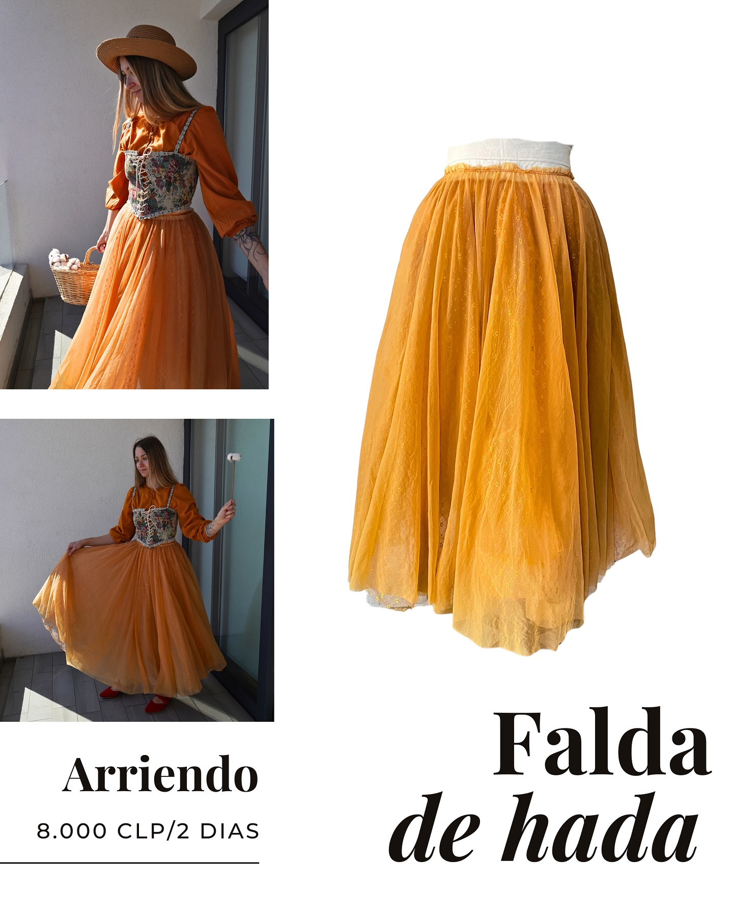 Para arrendar o encargar una confección única a medida, escríbenos por mensaje directo en Instagram 💌Te responderemos dentro de 24 horas; resolveremos tus dudas y te ayudaremos a elegir la talla. #falda #trajesdegala #faldadehada #vestidosdefiesta
