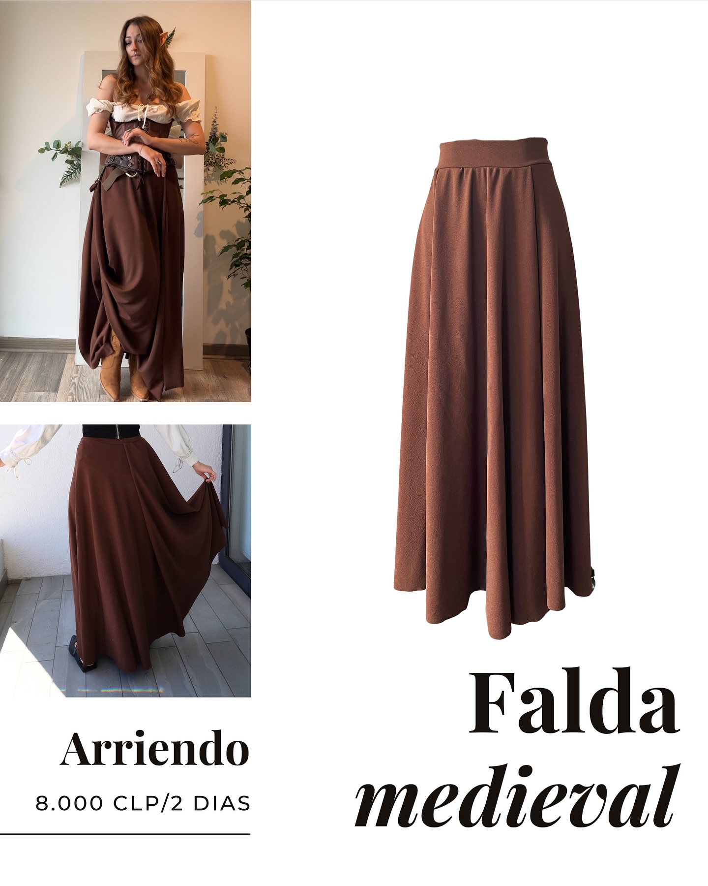 Para arrendar o encargar una confección única a medida, escríbenos por mensaje directo en Instagram 💌 Te responderemos dentro de 24 horas; resolveremos tus dudas y te ayudaremos a elegir la talla. #vestidosdefiesta #trajesdegala #altacostura #médiéval #vestidoschile #cosplaychile