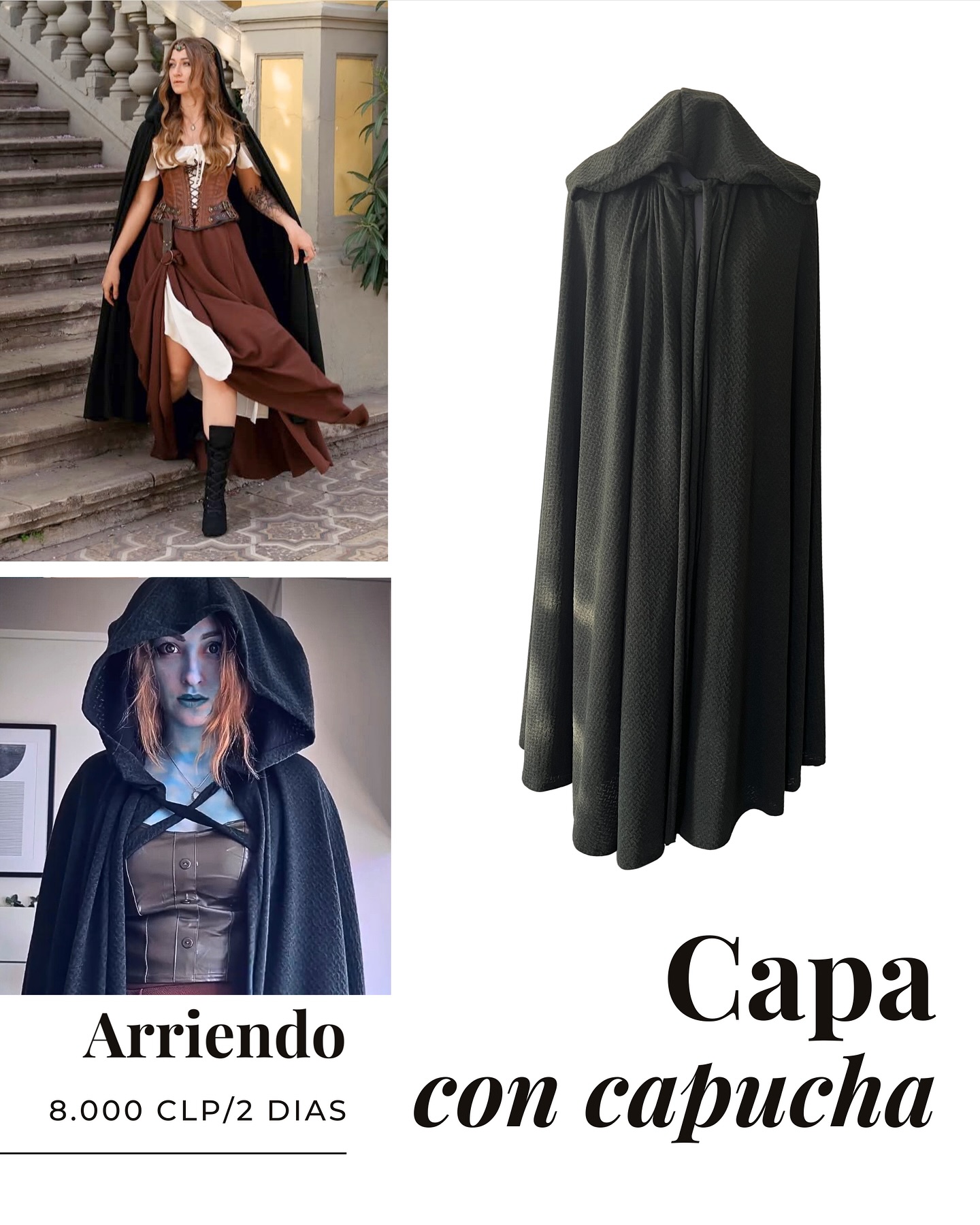 Para arrendar o encargar una confección única a medida, escríbenos por mensaje directo en Instagram 💌Te responderemos dentro de 24 horas; resolveremos tus dudas y te ayudaremos a elegir la talla. #vestidosdefiesta #vestidossantiago #cosplaychile #medievalcostume #fantasydisfraces #altacostura #arriendovestidos